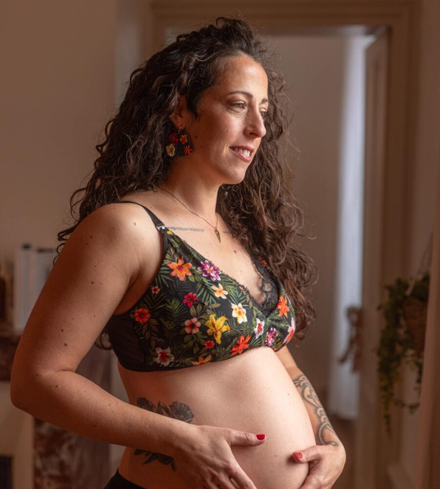 Soutien-gorge d'allaitement Jade F'Latté porté pendant la grossesse